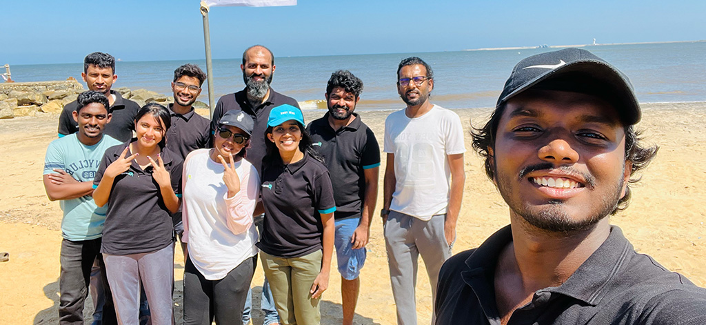 volunteering for the crow island beach cleanup